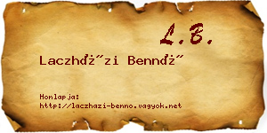 Laczházi Bennó névjegykártya